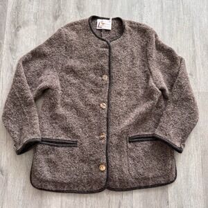 Litzlfelder Munich Strickmoden Wool Cardigan Jacket Button Front Womens Size 40